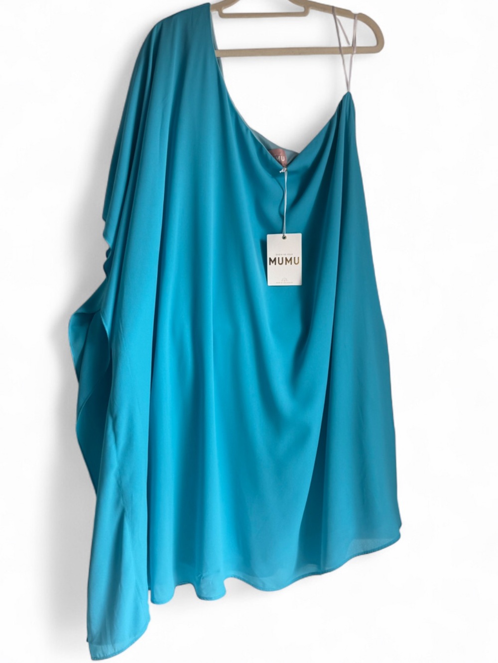 Show Me Your MuMu Turquoise One-Shoulder Dress